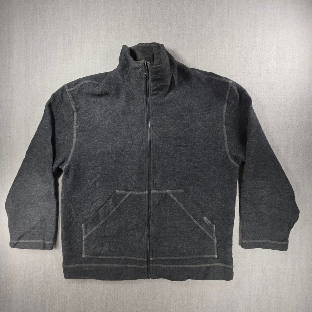 4YOU Clothing Company‎ Full Zip Fleece Jacket Mens XL Charcoal Grey Mock Neck